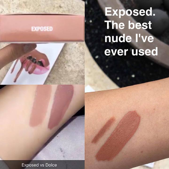 exposed lip kit swatches dupes